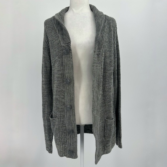 Carbon Long Sleeve Grey Cardigan Sweater Size Small - Picture 4 of 12